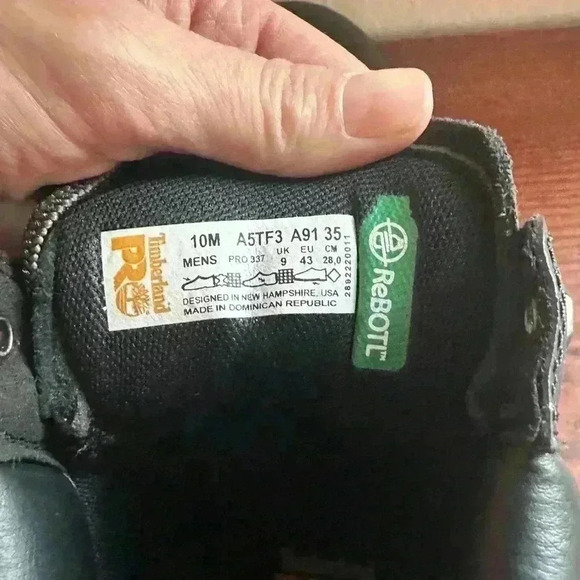 Timberland PRO Sawhorse 6" Composite Safety Toe Black Mens Sz 10 Black Leather - Picture 11 of 12